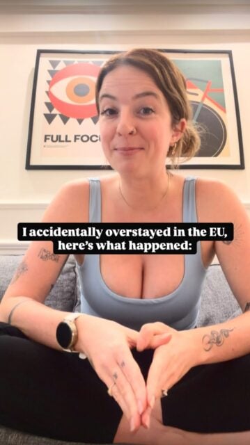 6 years of full-time travel and still not smart enough to correctly count 90 days within a 180-day period 😅

(also an unsponsored ad for 🔗 schengensimple.com which we downloaded PROMPTLY to avoid any future miscalculations)

This story is definitely part of a larger conversation about passport privilege— because I’m sure if we were holding a different country’s passport, we would have had a VASTLY different experience with this accidental overstay. All in all, I feel insanely fortunate to have only gotten a fine and I’m eager not to test the system a 2nd time 😳

—
#schengen #eu #travelstories #travelmistakes @schengen_simple