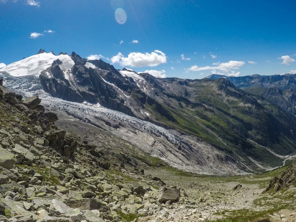 Views of the Glacier du Trient from Fenêtre d’Arpette