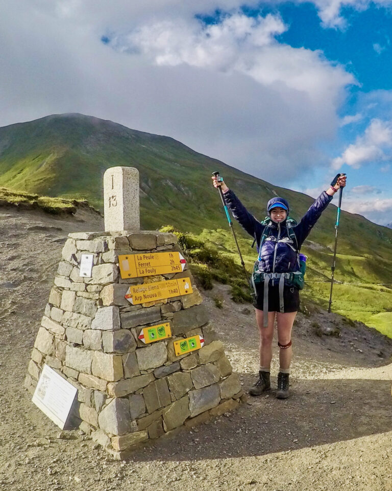 Crossing the border into Switzerland at Grand Col Ferret