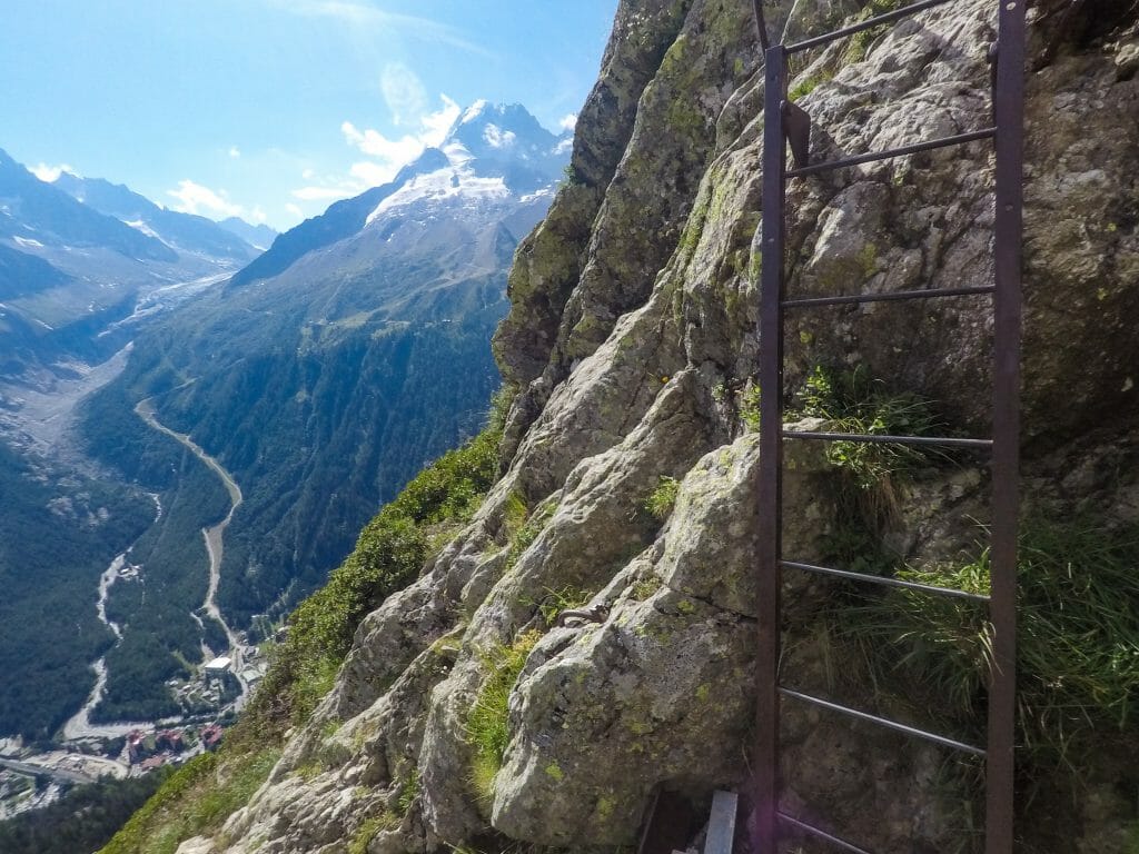 The ladder section on the Tour du Mont Blanc
