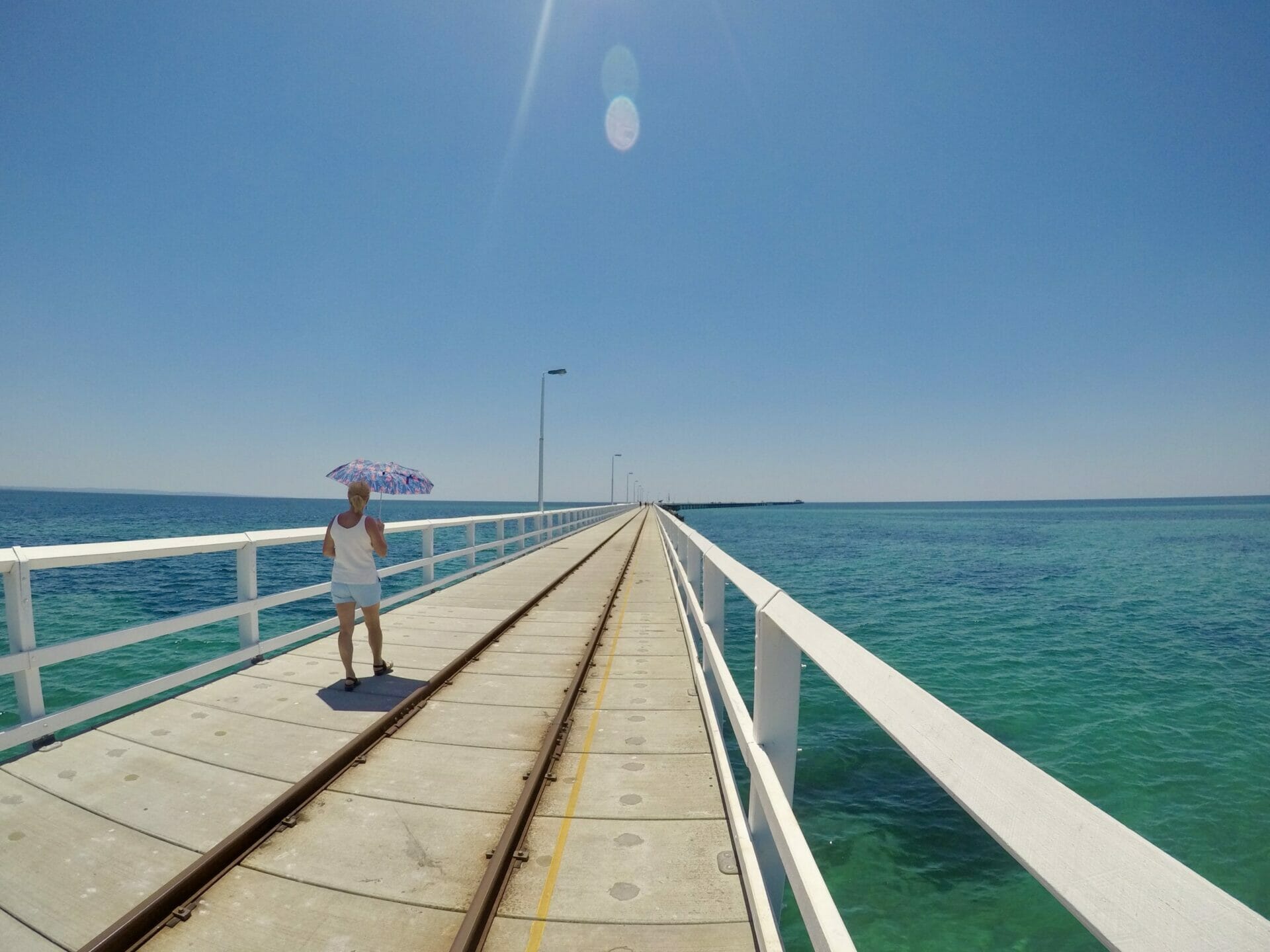Woman walking on Busselton Jetty Western Australia
