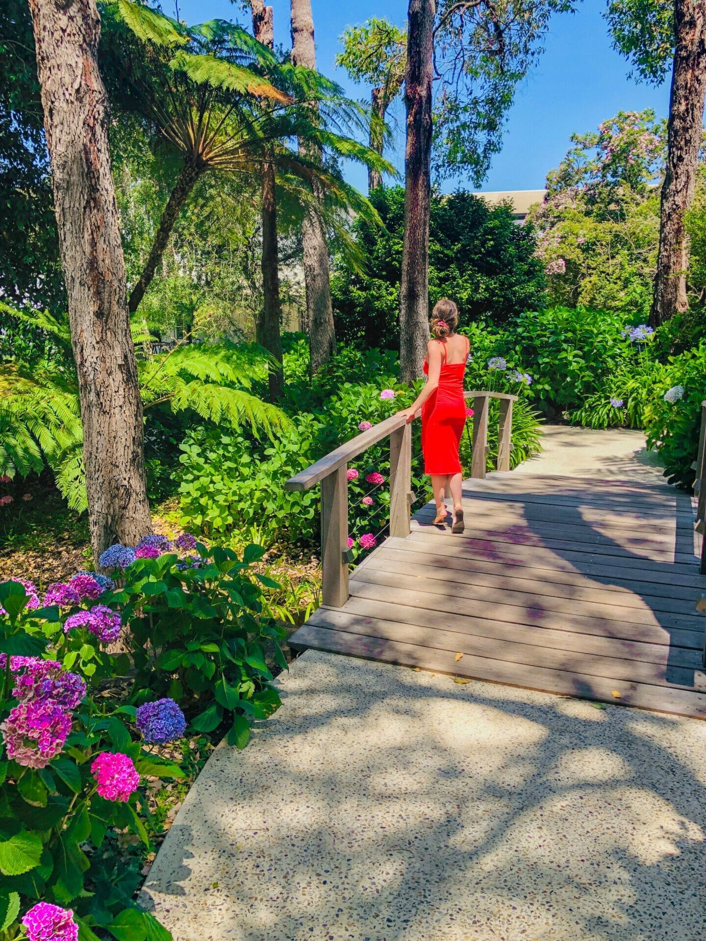 Girl standing in garden Aravina Wines Margaret River