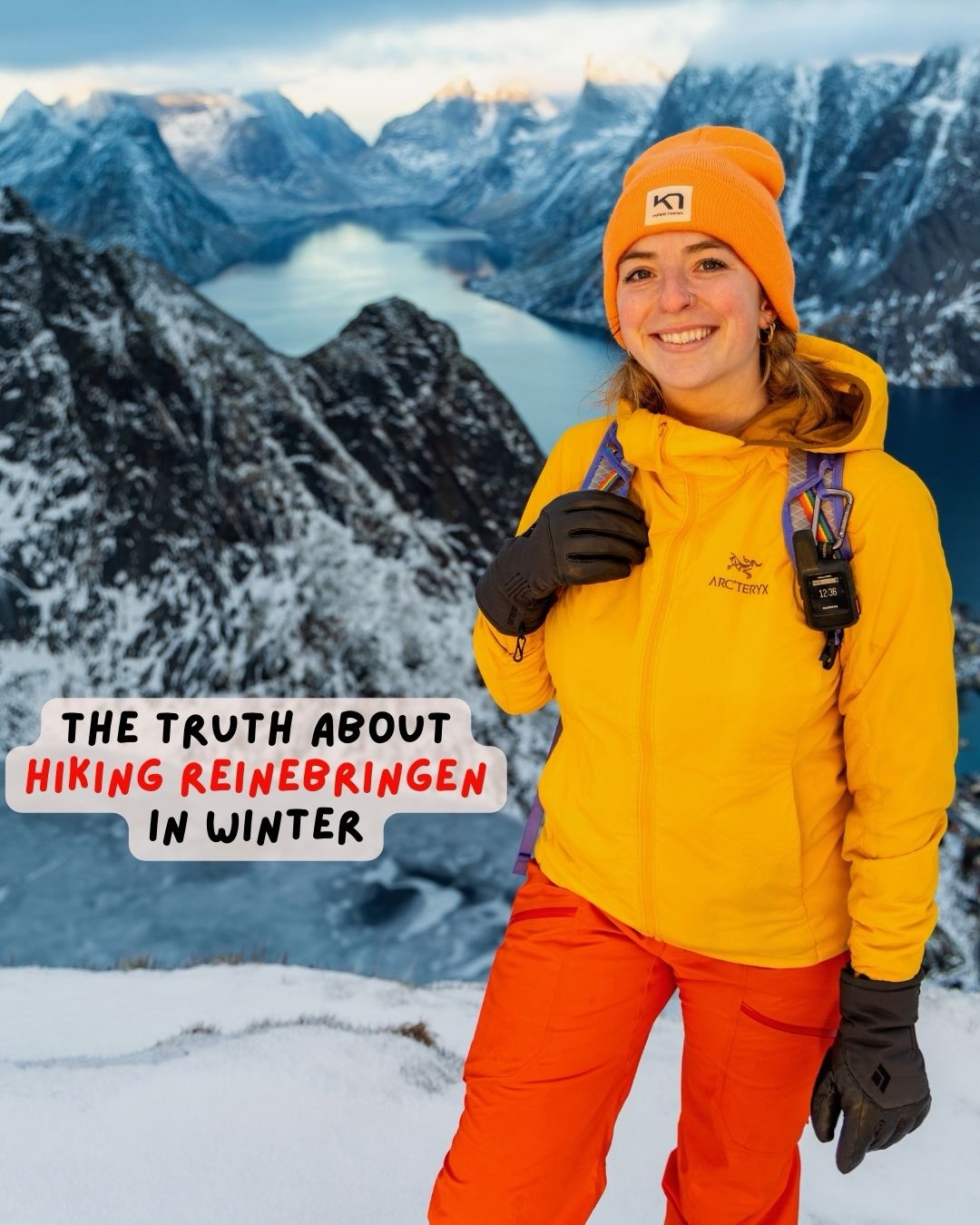 Nearly 2,000 stone steps (installed by a Nepalese Sherpa team in 2021) have transformed Reinebringen from a notoriously dangerous ascent into a straightforward hike to the most iconic viewpoint in all of Lofoten!

In good winter conditions, it’s a steep but spectacular ~45min push.

But in POOR winter conditions? Or with no experience + insufficient winter gear?? It’s a drain on the Norwegian search & rescue teams who keep having to haul tourists off the mountain.

I’m expecting some criticism for even posting about hiking Reinebringen in winter, but I believe strongly in personal accountability + responsibility in the outdoors, so I hope this empowers you to make an informed decision, whether that means tackling routes like Reinebringen or finding equally beautiful but easier + safer hikes around the islands!

——
#lofoten #norway #reinebringen #reine #winterhiking