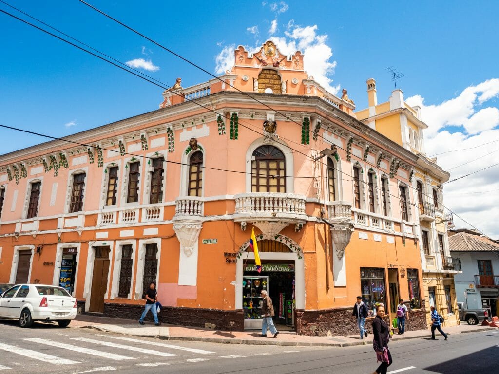 Colourful buildings in Quito Ecuador