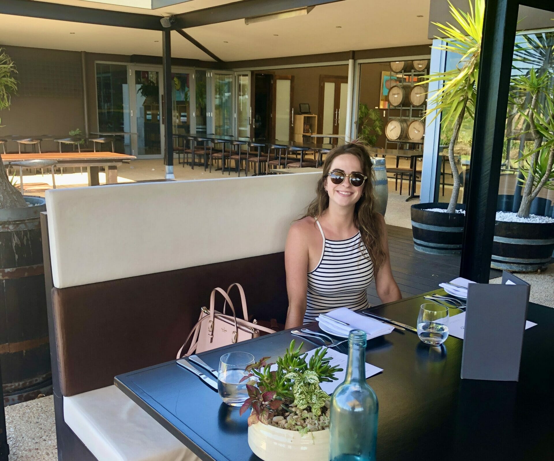 Girl eating at Will's Domain Margaret River