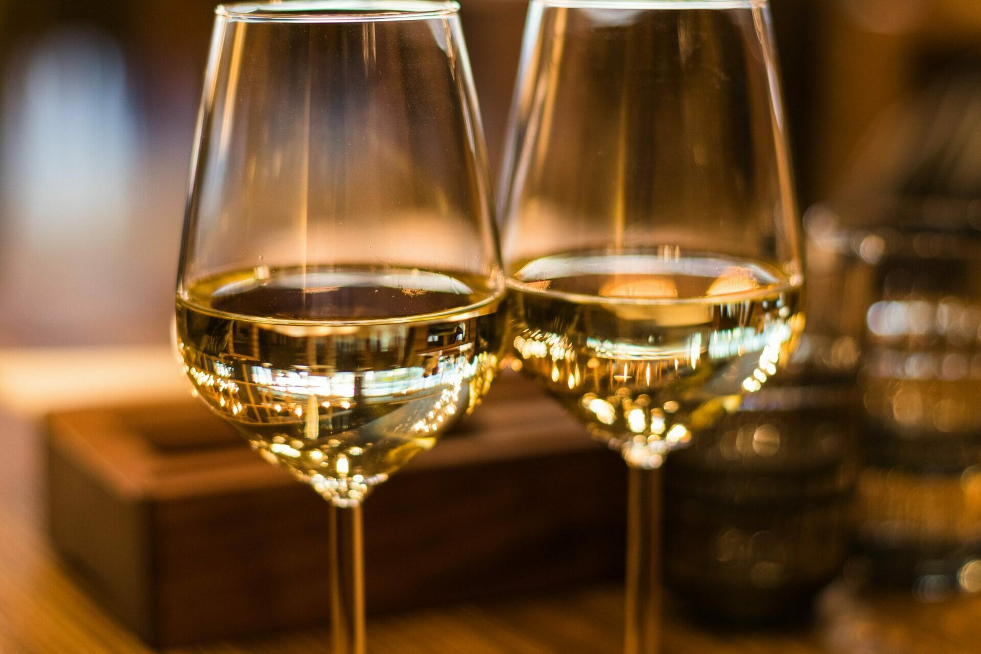 Glasses of chardonnay Perth Western Australia