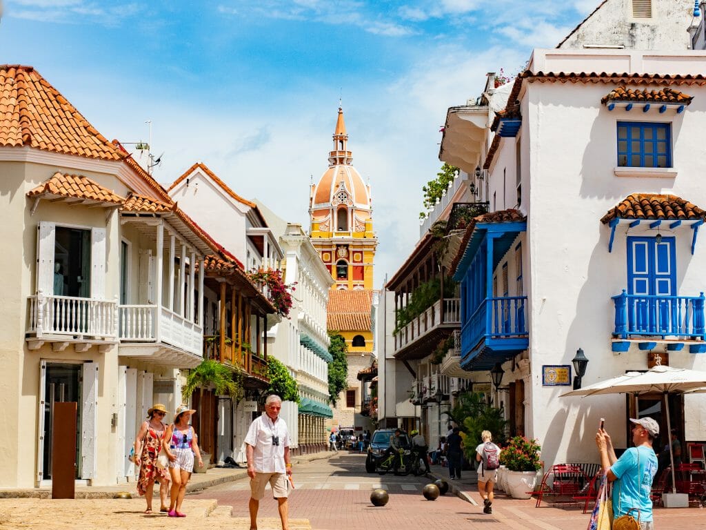 Colourful buildings Getsemani Cartagena Colombia