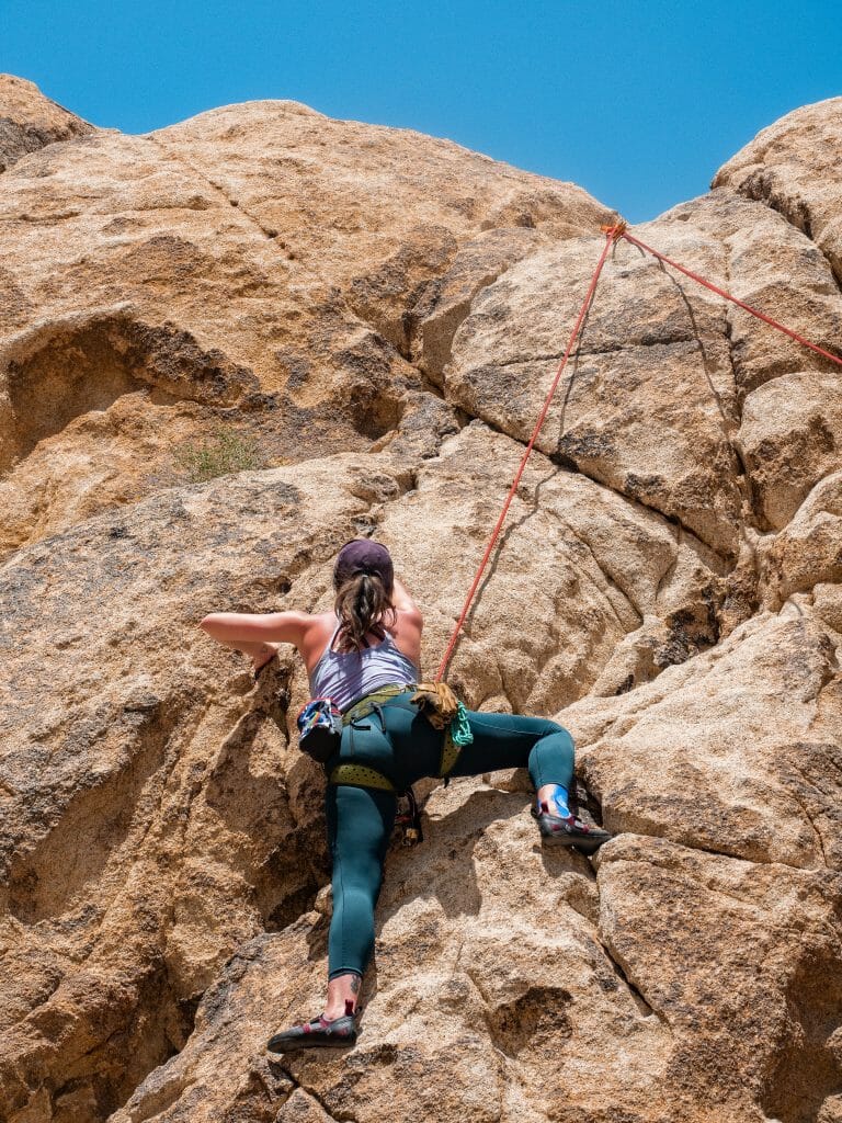 Rock climbing Spider Wall Indian Cove Joshua Tree National Park