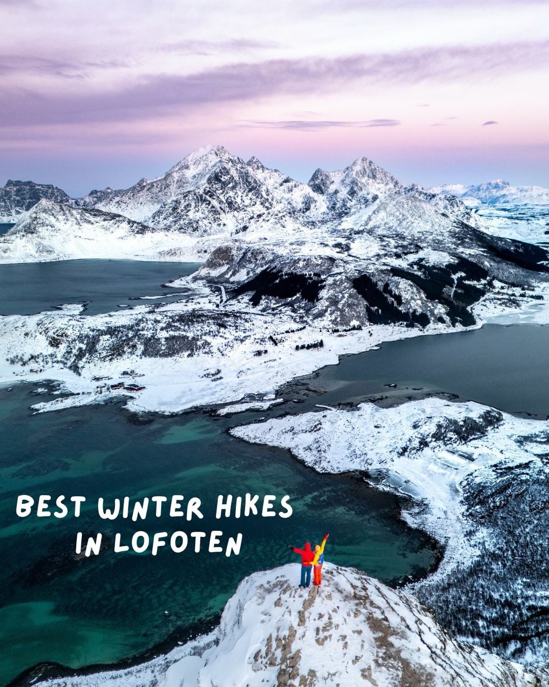 With sufficient outdoor experience, sound judgement, and reasonable conditions, these 10 hikes are an excellent choice for safe winter hiking in Lofoten!

We personally completed all of these hikes in January 2026 with just microspikes + trekking poles (and no other technical climbing equipment), though it should be noted that conditions vary winter to winter— and even week to week. In the event of heavy snowfall, some trails may become impassable without snowshoes or simply unsafe altogether.

**It should ALSO go without saying that you are responsible for yourself in the outdoors; this list is based on our own personal experience and must be interpreted within the bounds of your own experience and current winter conditions.

For more on winter hiking safety and details on these 10 amazing winter hikes, check out my post 🔗 brookebeyond.com/lofoten-winter-hiking
