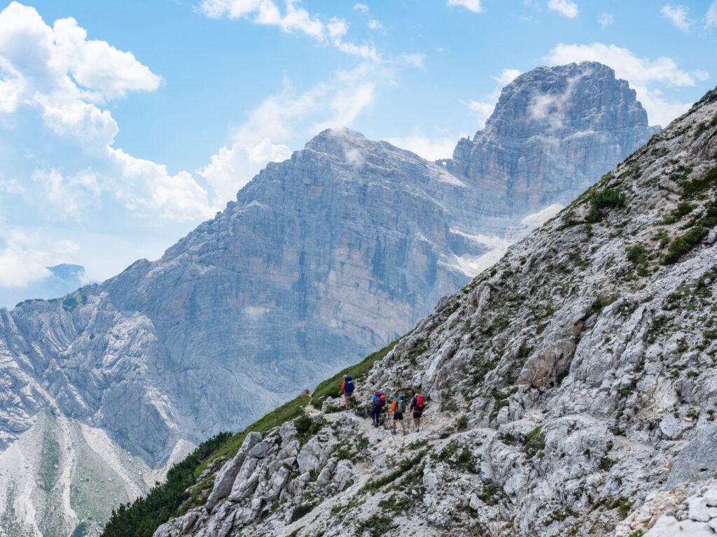 Traversing towards Bivvaco Feltre