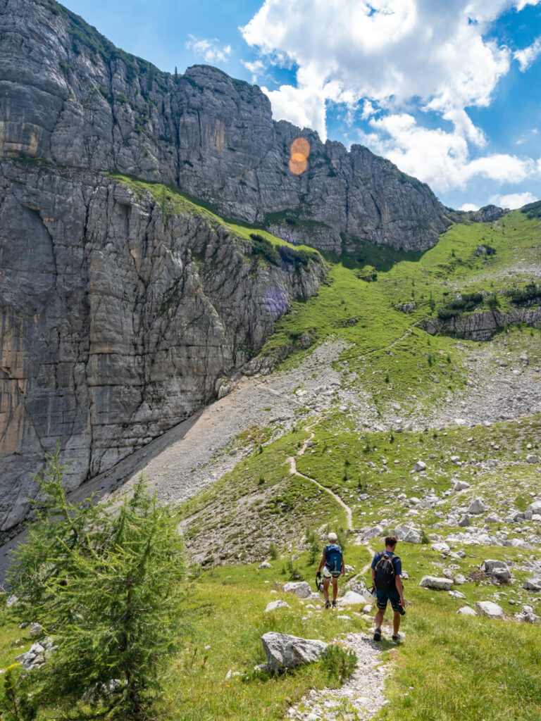 Ascending from Bivouac Comici