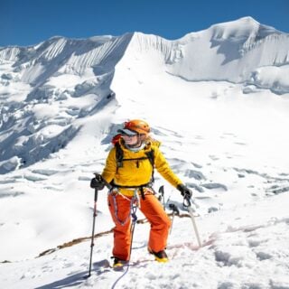 final summit in Bolivia: Illimani (6,438m) 🏔️✨

The imposing massif of Illimani absolutely dominates the skyline in La Paz, and after spending an entire month staring at the mountain from our 25th-floor apartment, it was pretty incredible to find myself on the summit— just one day before our departing flights. 

Even with so much “extra” time, we still came right down to the wire on the weather window for Illimani!

With James sick at High Camp, I headed to the summit alone with our guide after several sleepless nights. And just like clockwork, above 6000m on a -15C alpine start, I was reminded pretty powerfully of my last high-altitude expedition (up Aconcagua) where I’d sworn I’d never do this again 😂

The rush on the summit is always enough to make me forget, though, and there’s such a special satisfaction in reaching ✨la cumbre✨ after a glorious struggle through freezing, oxygen-poor air. 

We definitely do it for days like this! Not a cloud in the sky, almost windless, what a time to be alive at 6,438m 🤩

—
#illimani #cordillerareal #bolivia #bolivianmountaineering #lacumbre