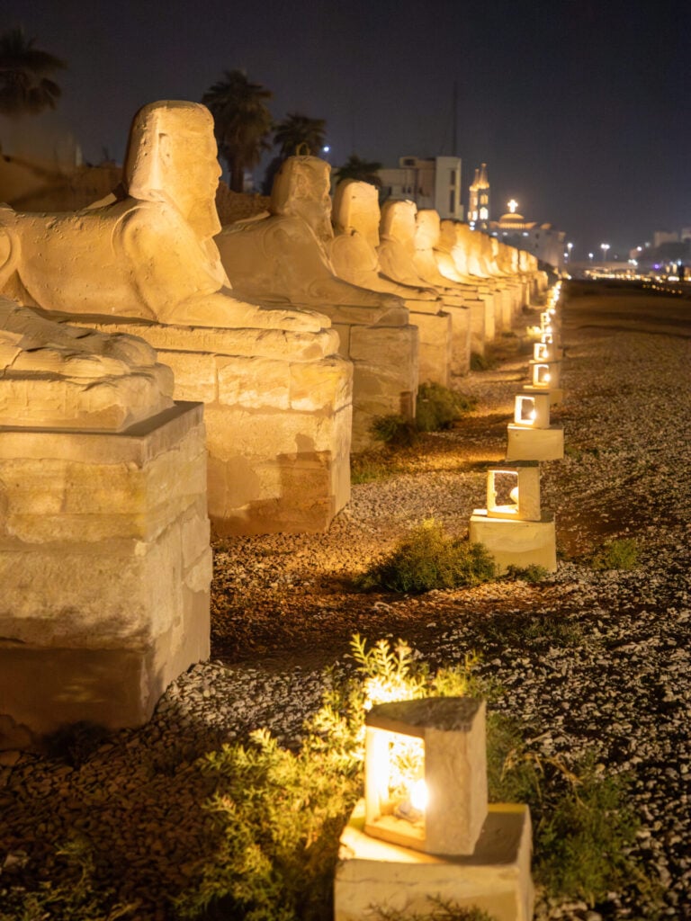 Avenue of the Sphinxes between Luxor and Karnak Temples
