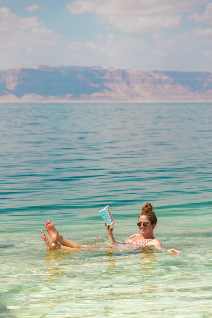 Swimming in the Dead Sea, Jordan