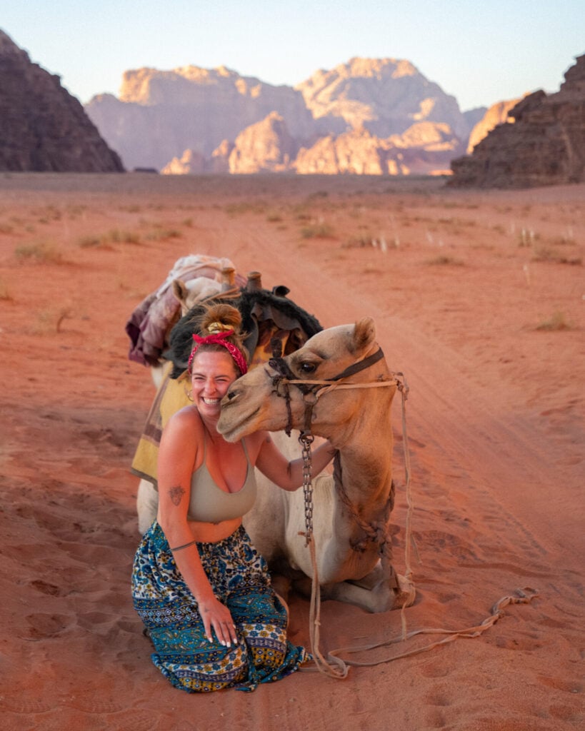 Camel riding in Wadi Rum