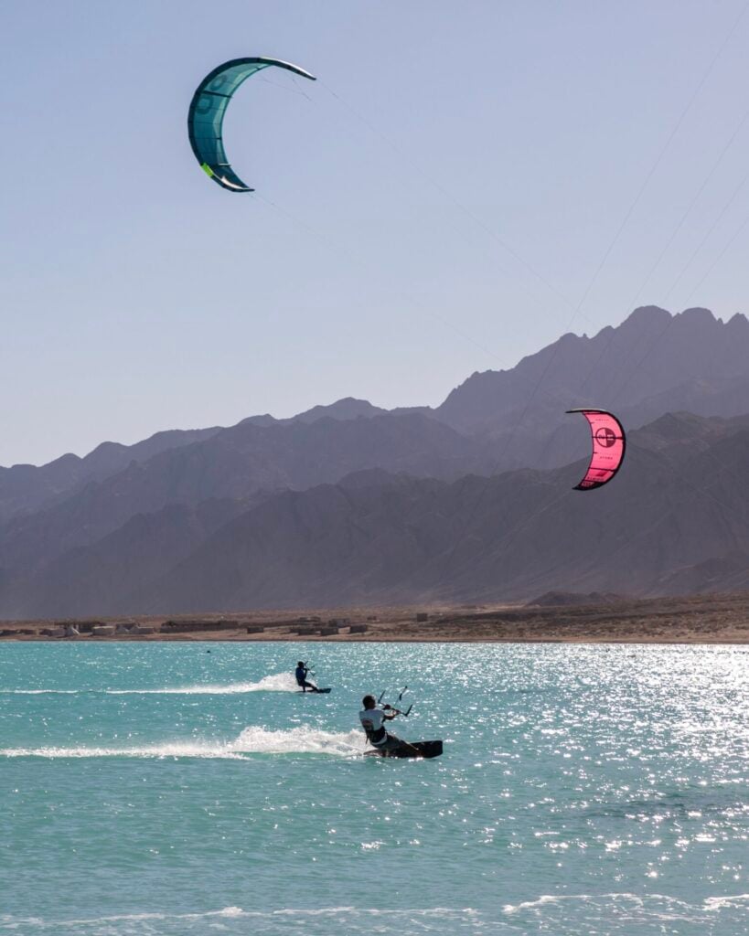 Kite surfing in the Blue Lagoon