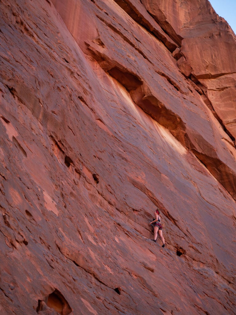 Rock climbing in Wadi Rum