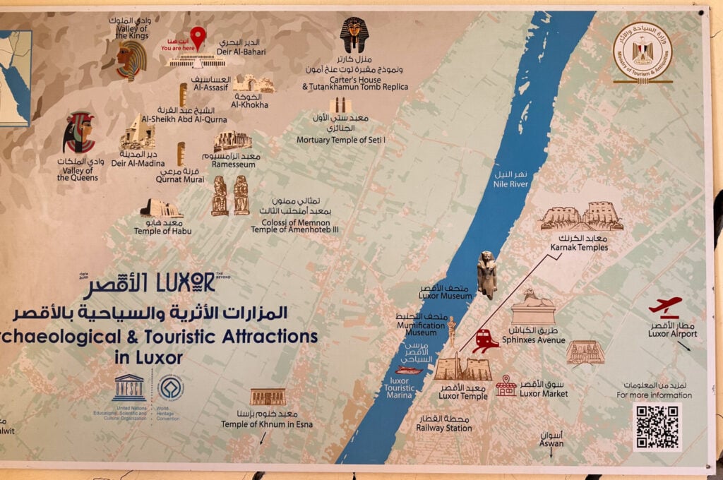 Map of the archaeological sites in Luxor
