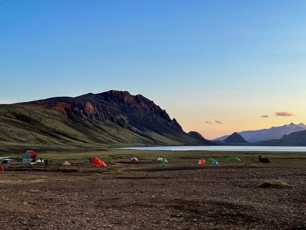 Álftavatn campsite on the Laugavegur Trail