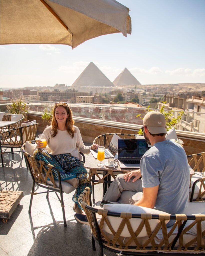 Rooftop view from the View Delta Hotel in Giza