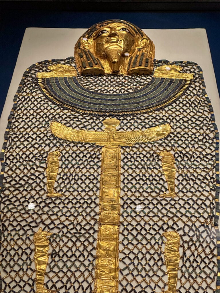 Funerary mask and beaded netting of Hekaemsaf