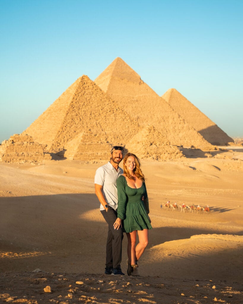 View of the 9 pyramids at Giza