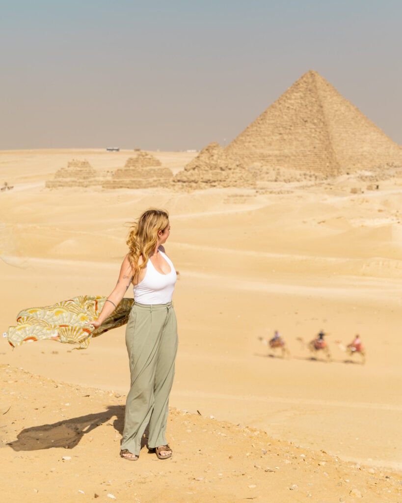 View of the pyramids near 9 Pyramids Lounge