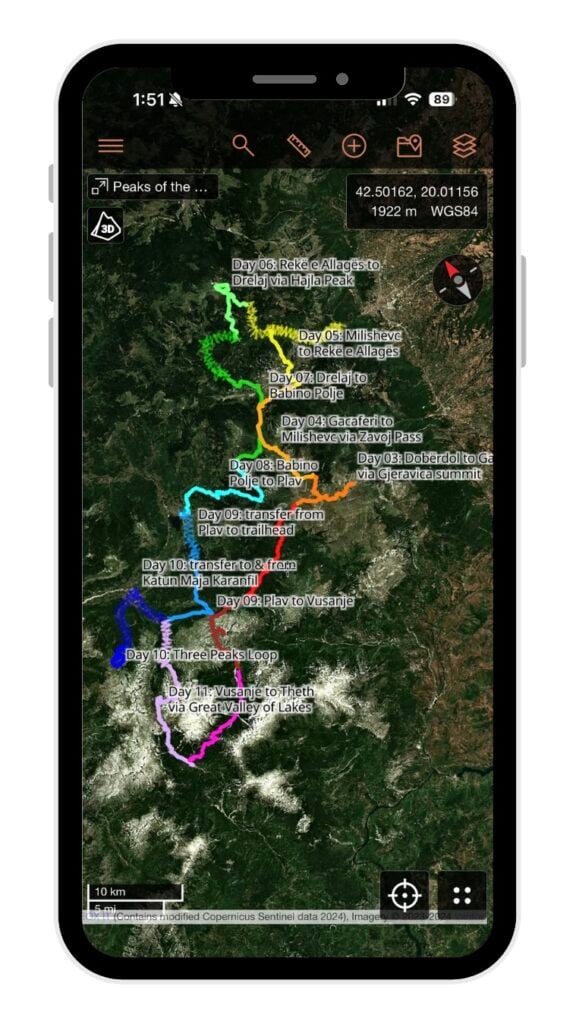 Peaks of the Balkans GPS map