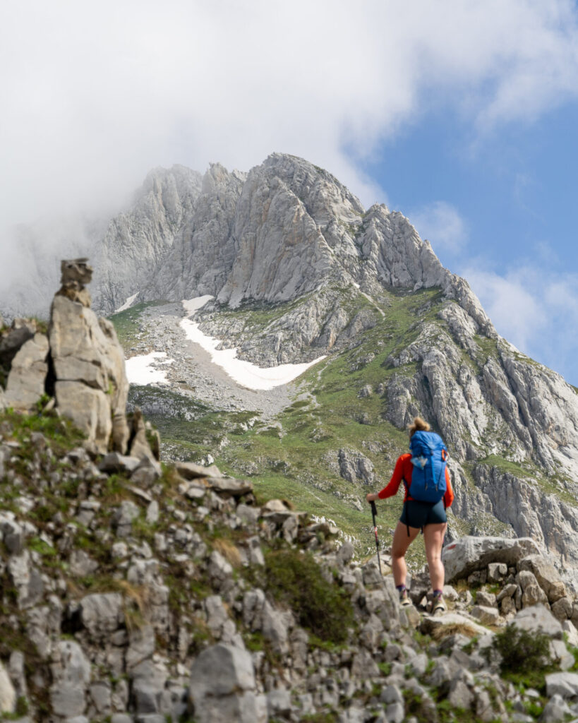 Climbing Maja Bojës from Buni Jezercë
