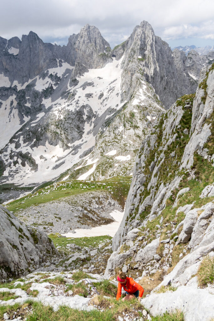 Climbing Maja Bojës from Buni Jezercë