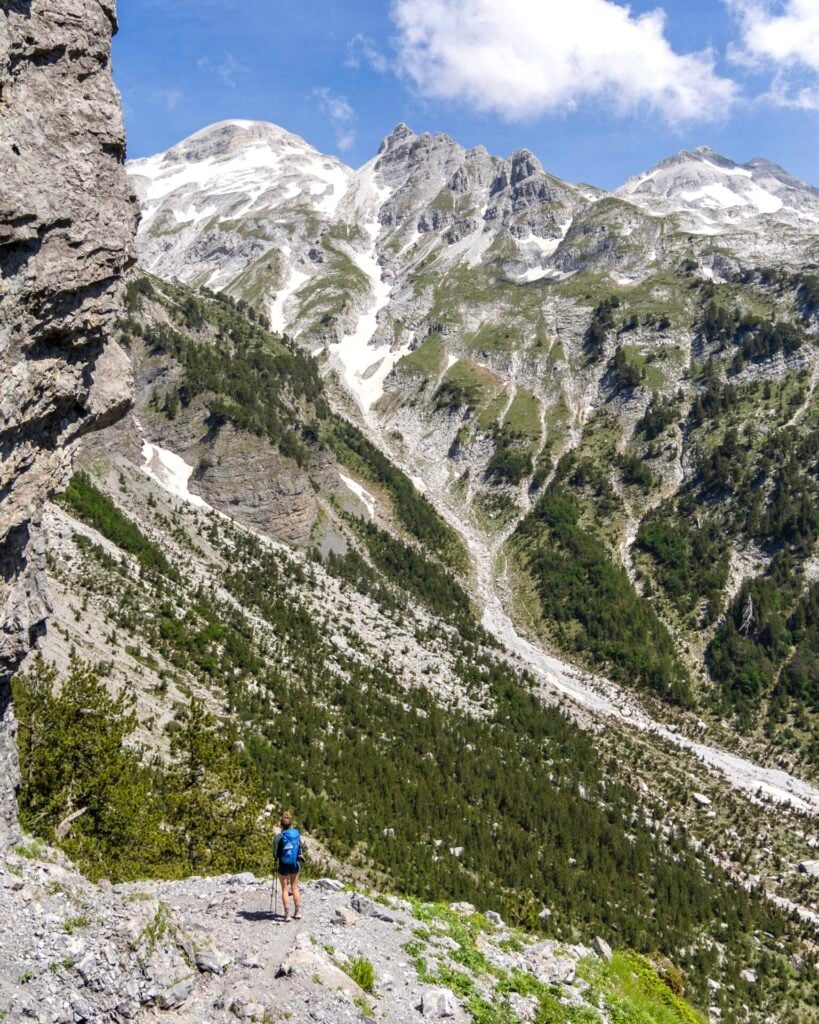 Descending from Valbona Pass to Valbona