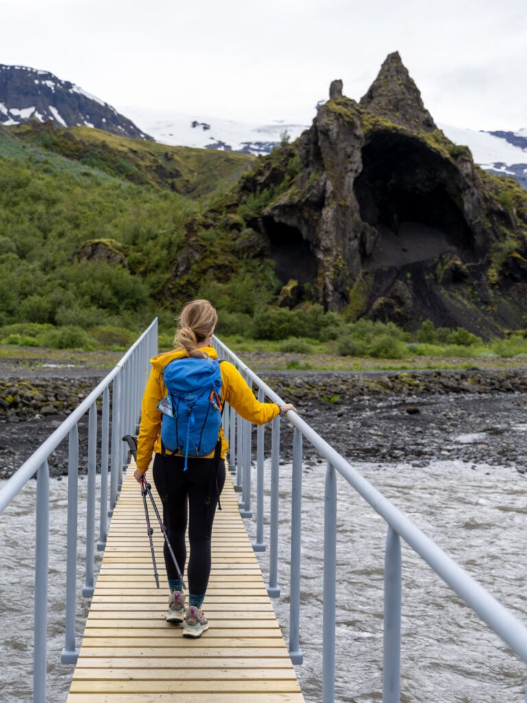 Footbridge over the Króssa River on Fimmvörðuháls