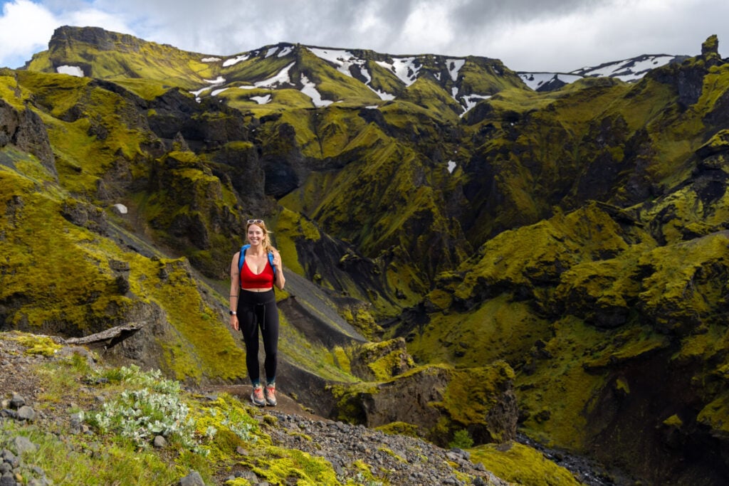 Ascending gradually through Strákagil canyon