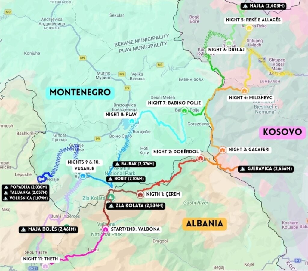 12-day Peaks of the Balkans itinerary