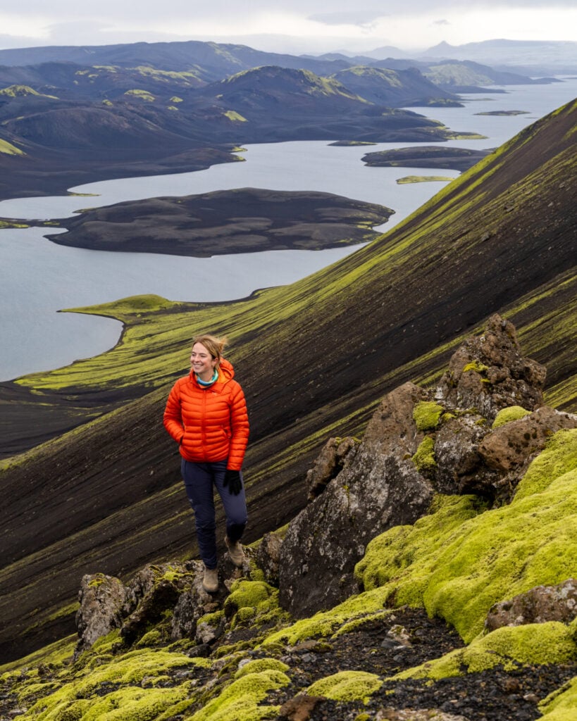 Hiking to the summit of Sveinstindur