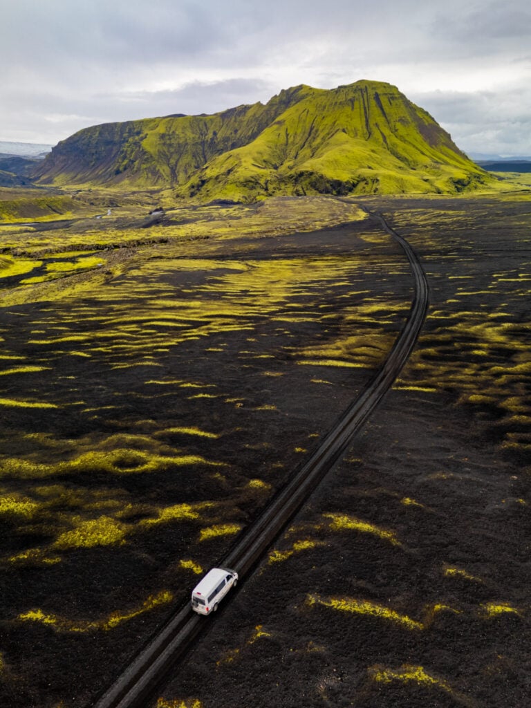 Driving F232 to Bláfjallafoss