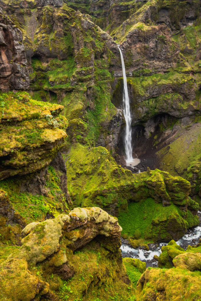 Hangandifoss in Múlagljúfur Canyon