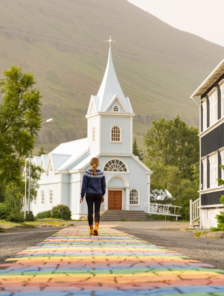 Walking the Rainbow Road in Seyðisfjörður