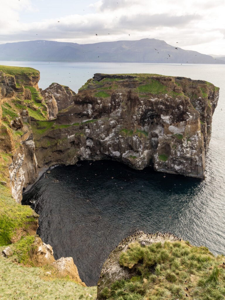 Soaring sea cliffs on Drangey Island