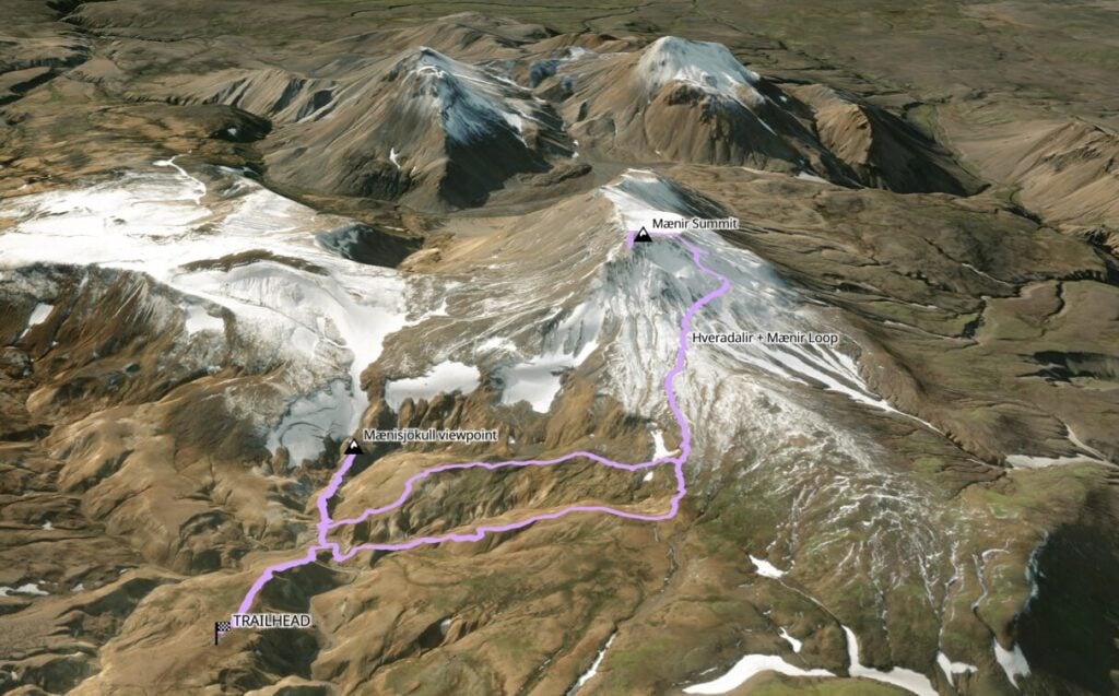 Hveradalir Circuit + Mænir Summit hiking route