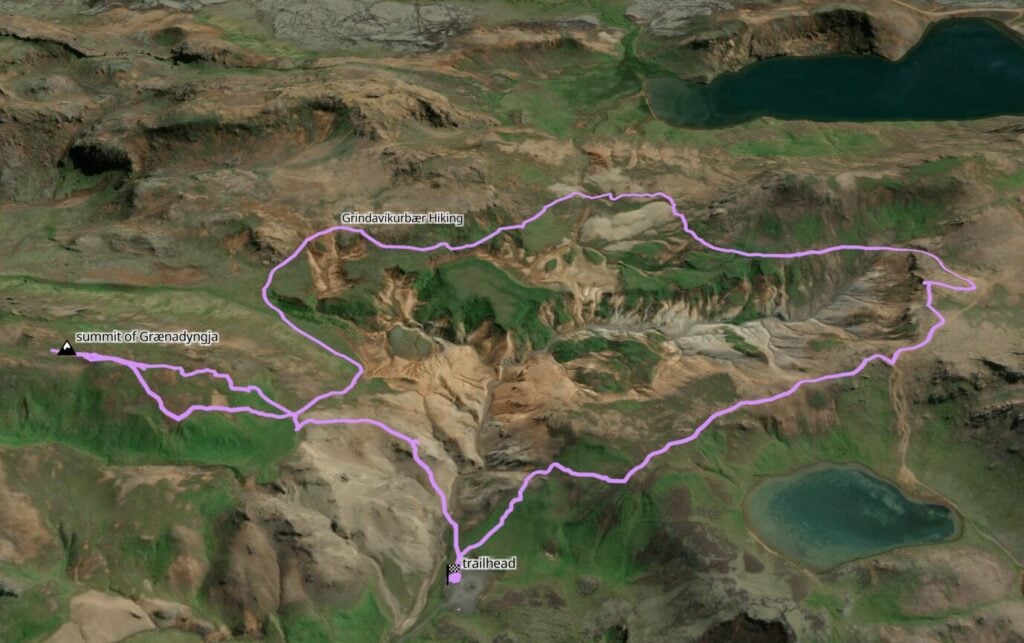 Grænadyngja & Grænavatnseggjar hiking route