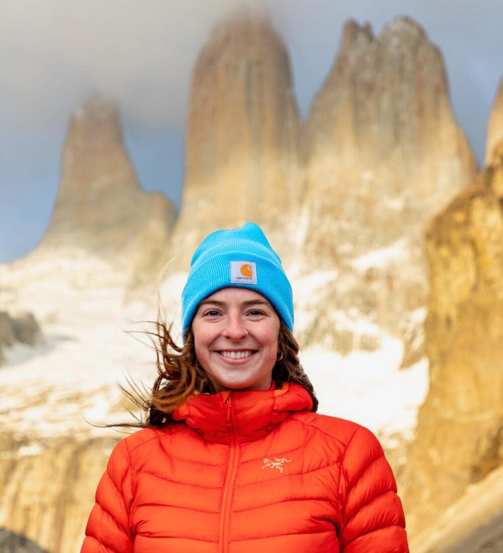 Brooke at the Torres del Paine in Patagonia