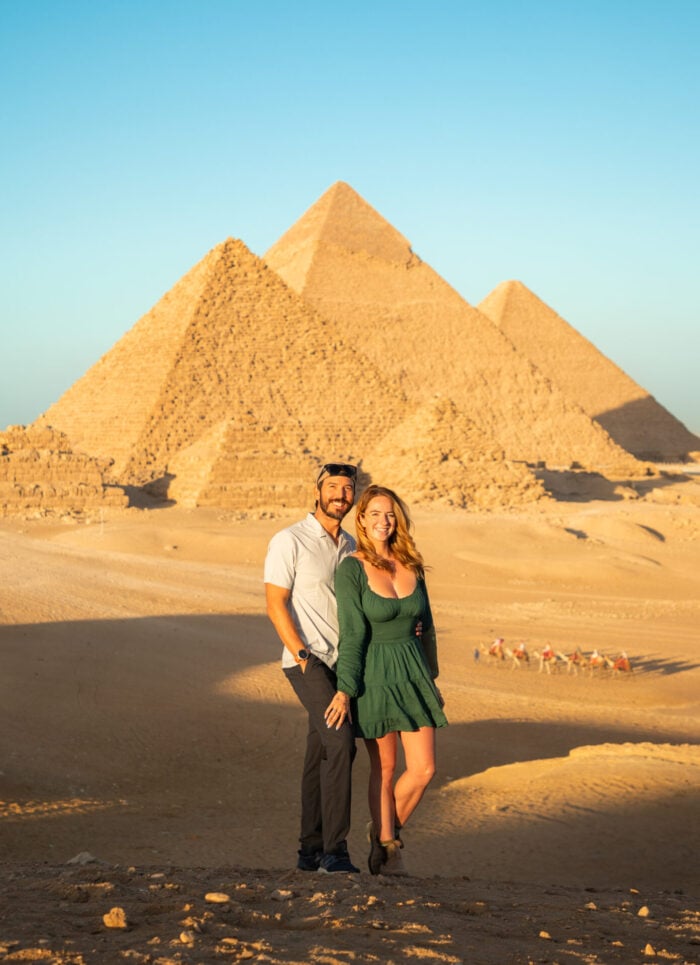 View of the 9 pyramids at Giza
